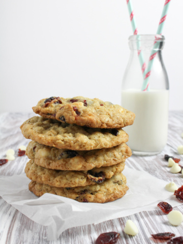 White Chocolate Cranberry Oatmeal cookies
