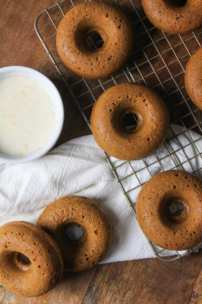 Gingerbread Doughnuts with Orange Ginger Glaze