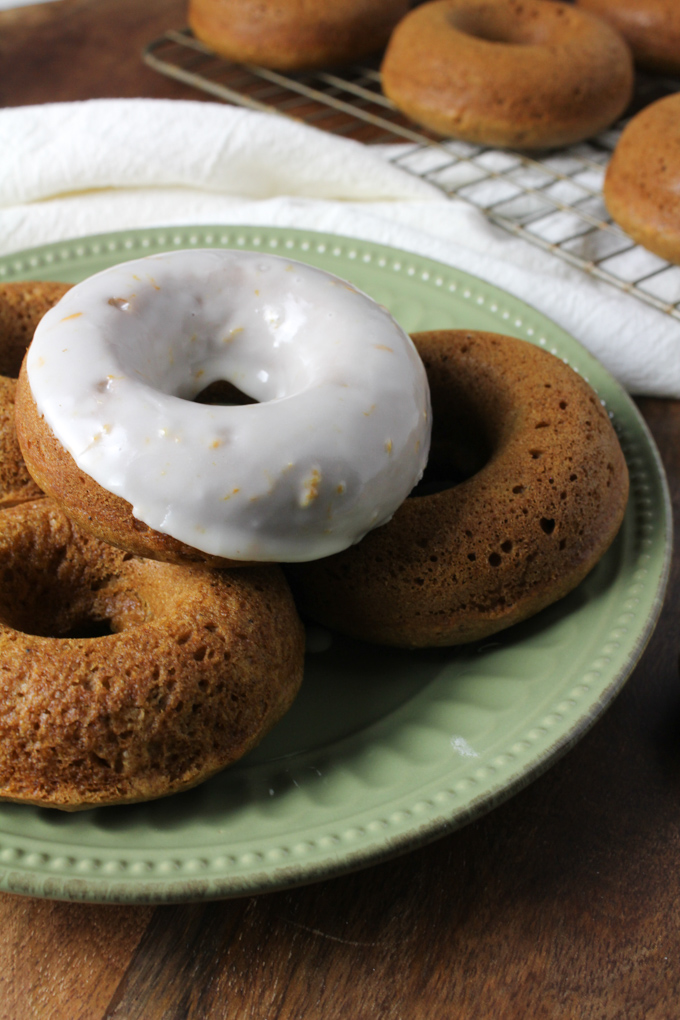 Gingerbread Doughnuts with Orange Ginger Glaze