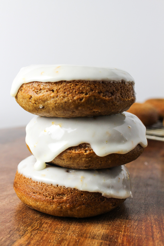 Gingerbread Doughnuts with Orange Ginger Glaze