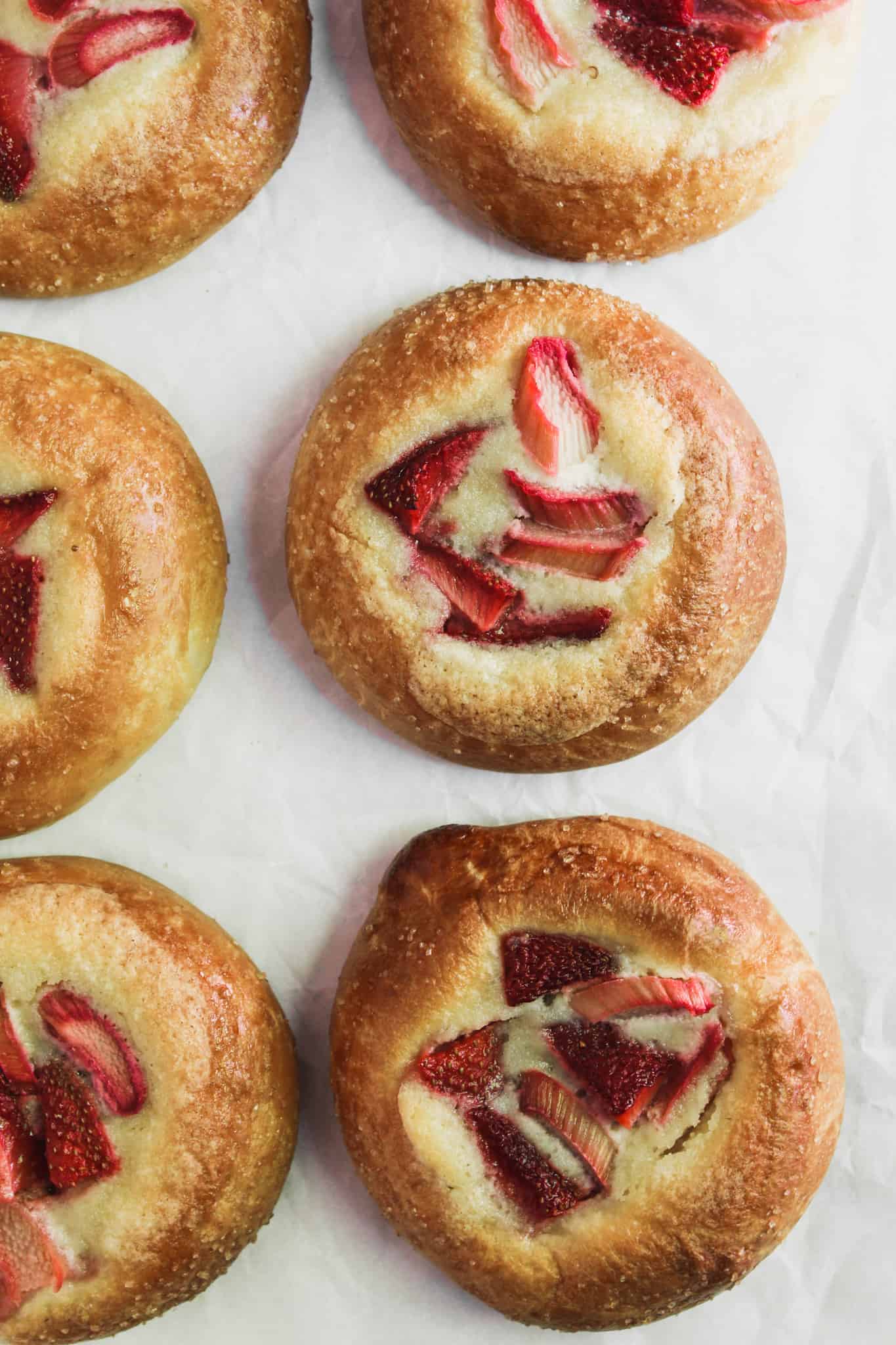 Strawberry Rhubarb Brioche Rolls-2