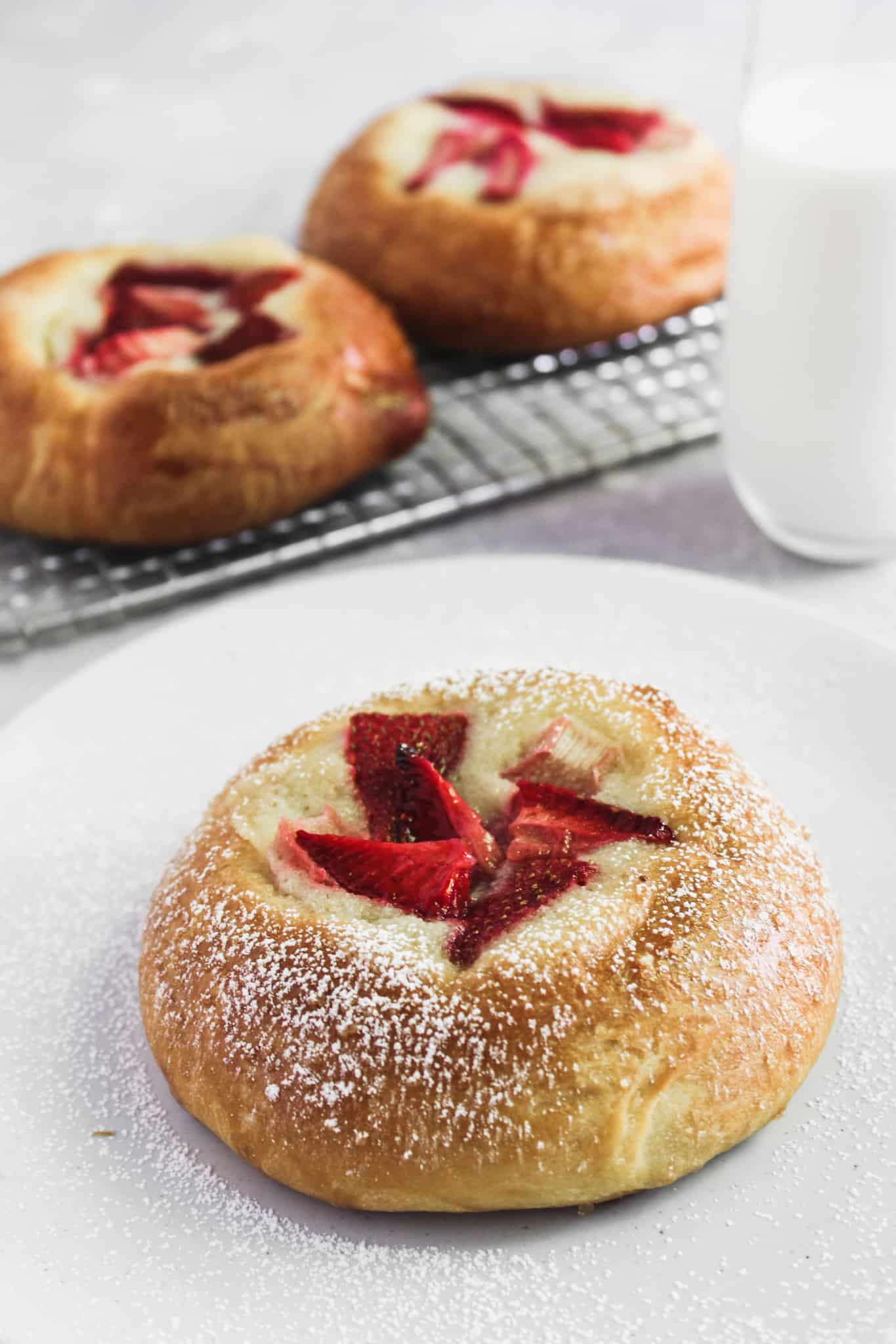 Strawberry Rhubarb Brioche Rolls-5