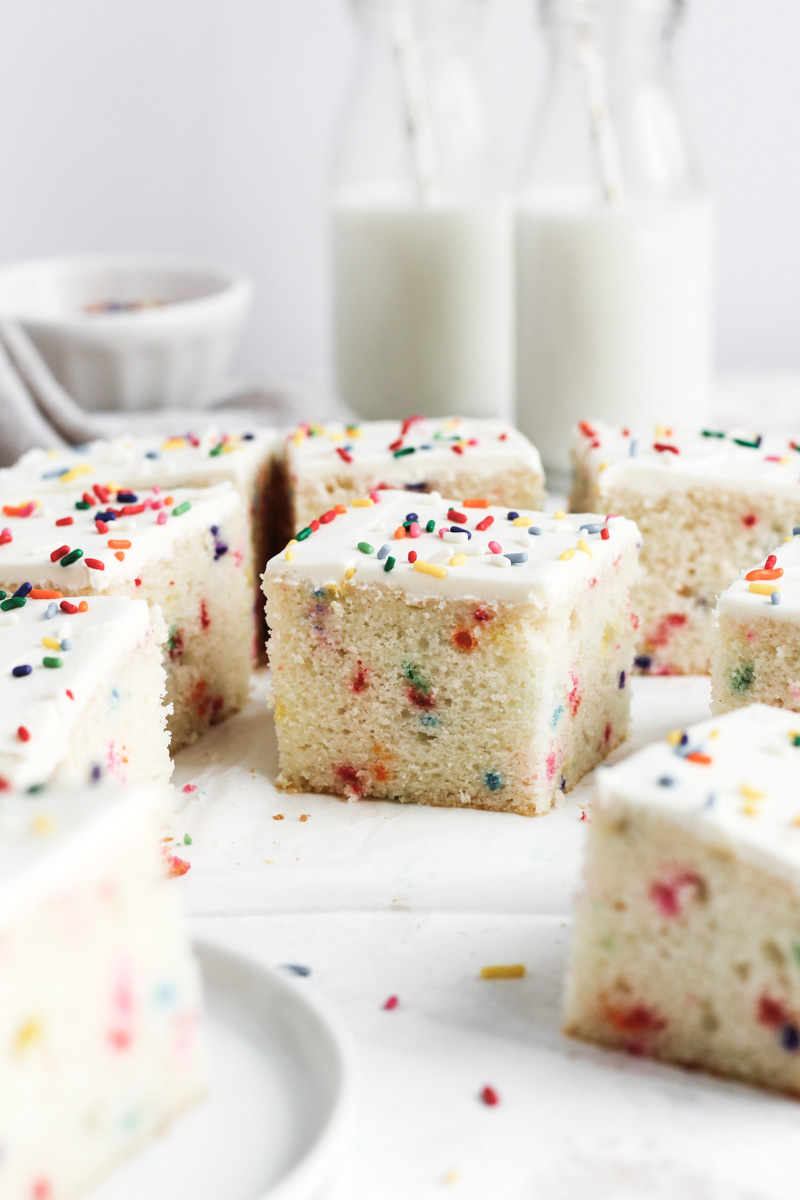 Funfetti snack cake squares