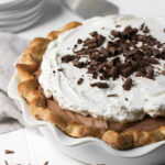 French silk pie with chocolate shavings
