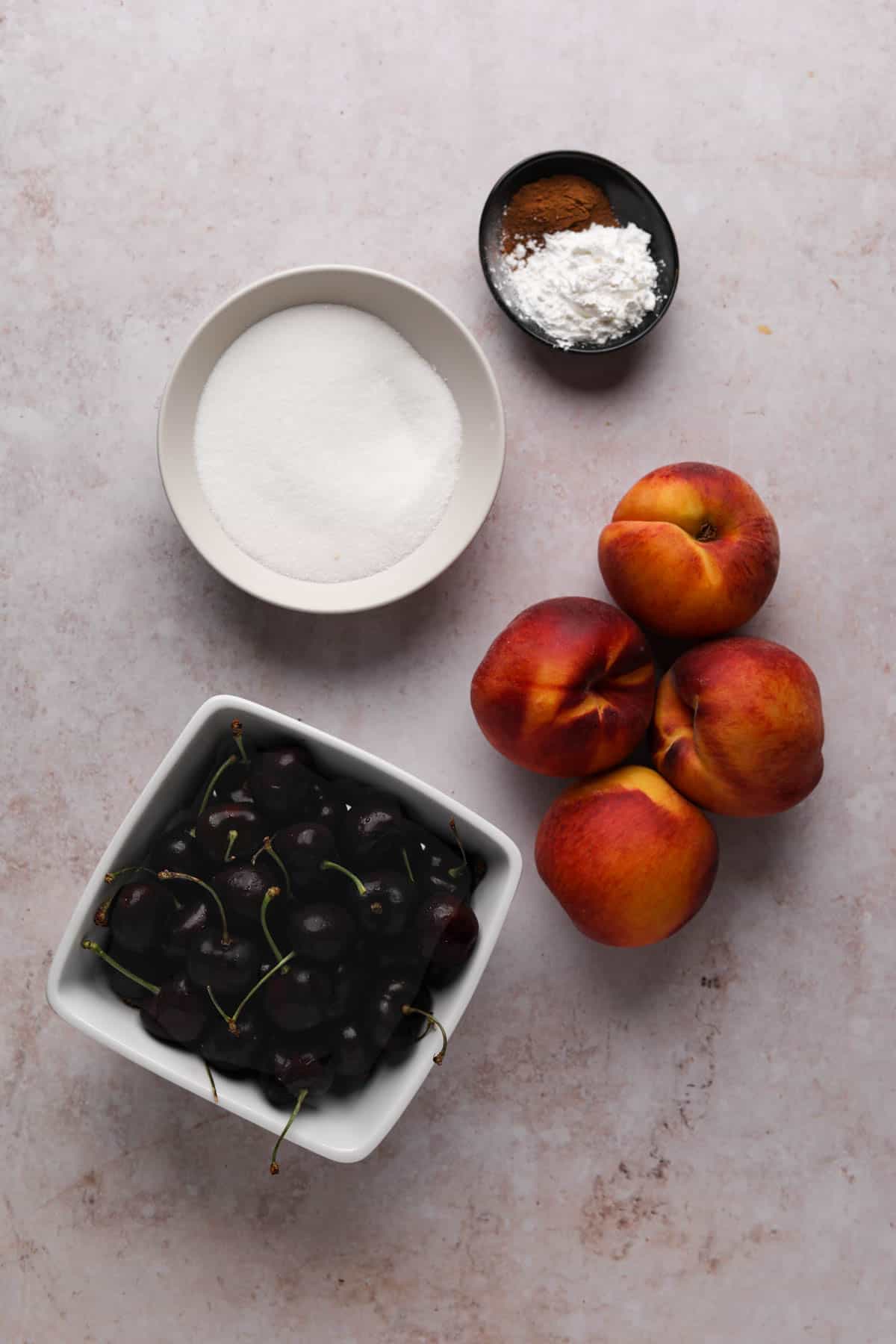 Peach cherry crisp filling ingredients.